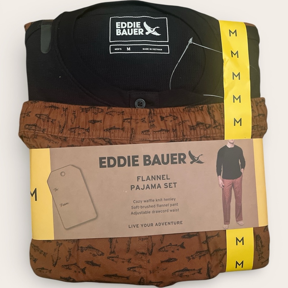 Eddie Bauer Brown Flannel Pajama Set